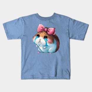 Sad Hamster wearing pink Bow-Coquette Kids T-Shirt